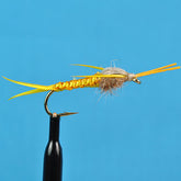 Woven stone fly nymph golden