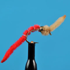 Bead head san juan worm red tan