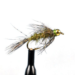 Bead head hare's ear soft hackle olive