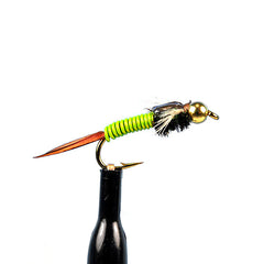 Bead head copper john chartreuse