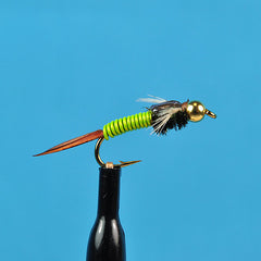 Bead head copper john chartreuse