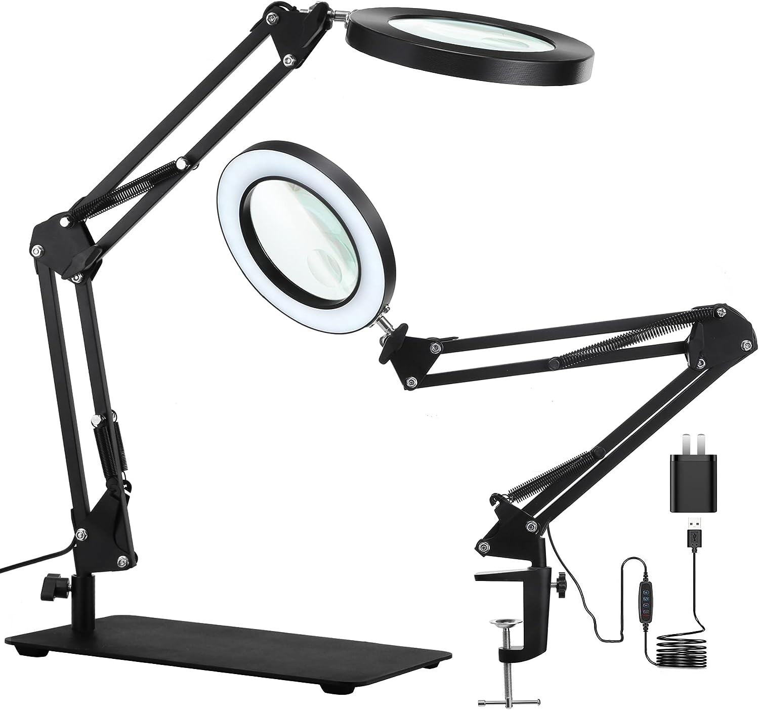 LED Magnifying Lamp, 2,200 Lumens Super Bright Stepless Dimmable Magnifying