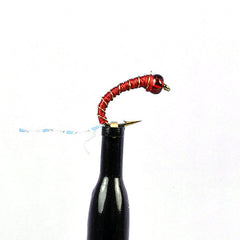 Glass Bead Zebra Midge Red