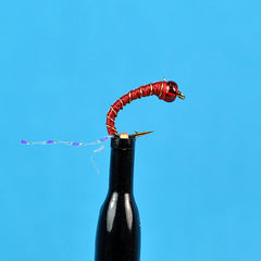 Glass Bead Zebra Midge Red