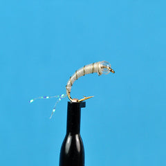 Glass Bead Zebra Midge White