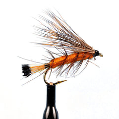 Palmered caddis orange