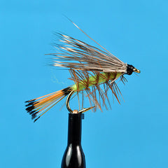 Palmered caddis green