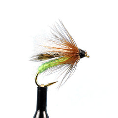 Diving caddis bright green