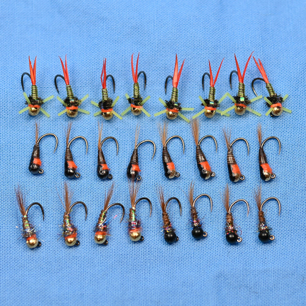 24pcs hook #16 Tungsten Bead Head Jig Nymph Fly