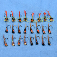 24pcs hook #16 Tungsten Bead Head Jig Nymph Fly