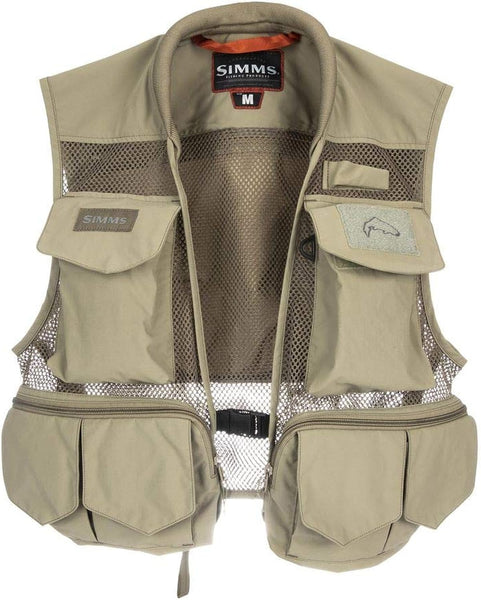 Caddis Tan Zip Pockets Outdoor Lightweight Wading Fishing Vest Men's S