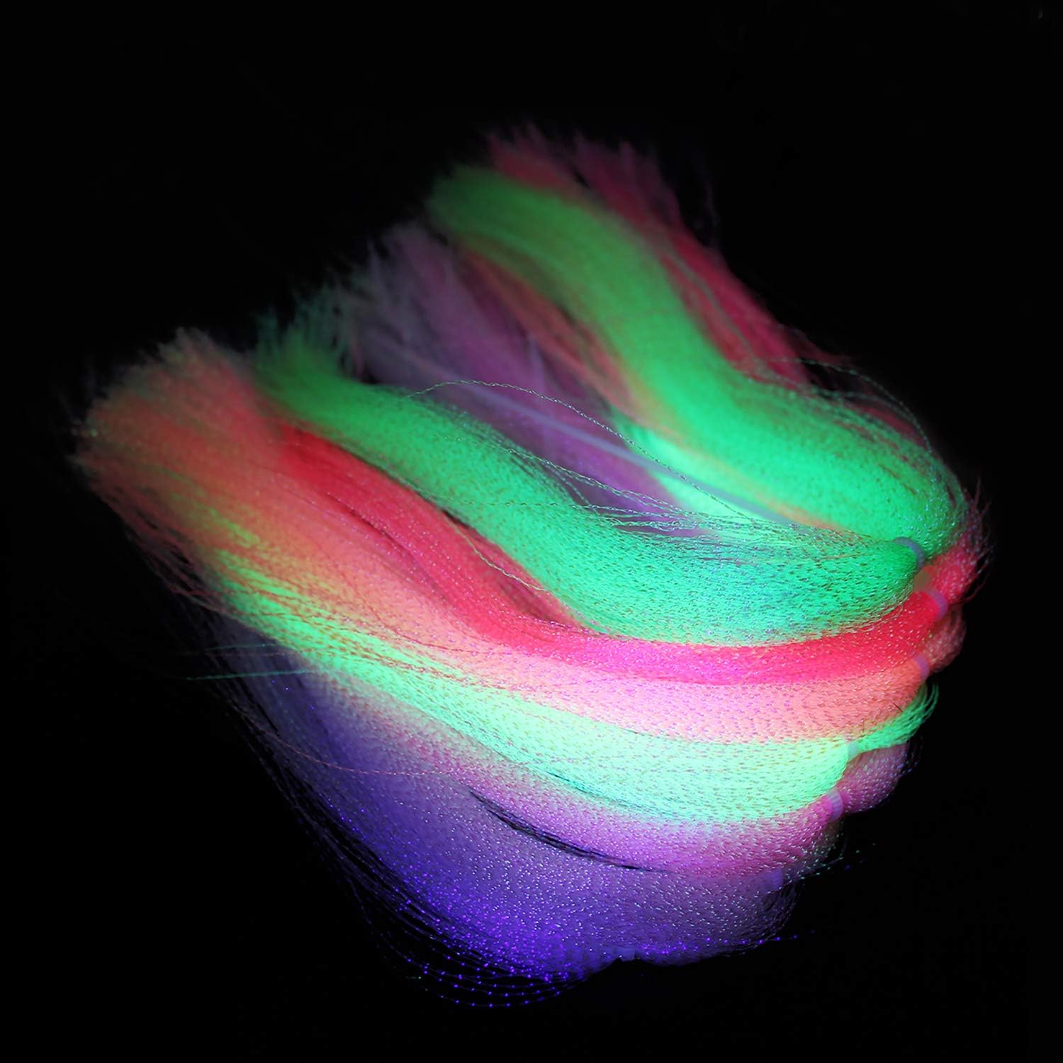 Tigofly 14 Packs 7 Colors UV Crystal Flash Holographic Tinsel Krystal Twisted Flashabou Sparkle Streamer Fly Tying Materials